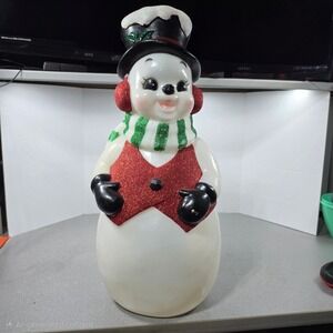 LED Illuminated Snowman 24" Vintage Cracker Barrel